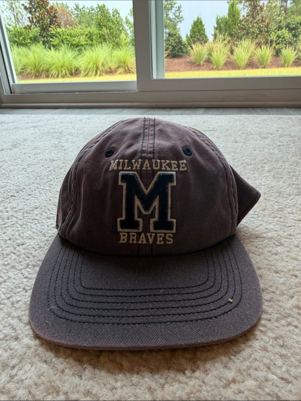 Milwaukee Braves 'M' Logo Adjustable Baseball Cap - Navy